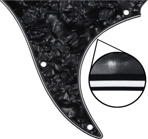 BexGears 11 Hole SSS Electric Guitar Pickguard Backplate with Screws for Guitar Parts (4Ply Black Pearl) in Kuwait