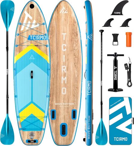 لوحة مجداف قابلة للنفخ للبالغين الذين لديهم تقنية ملحومة التماس ، 10'6'x33''x6 '' ، SUP متين مع مجداف مزدوج النصل والملحقات الكاملة ، سعة 390 رطلاً ، صديقة للمبتدئين in Kuwait