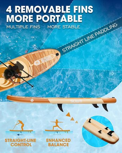 Inflatable Paddle Boards, Stand Up Paddle Board for Adults Youth of All-Round, 10'6'' x 33'' Extra Wide & No-Slip Sup for Yoga Fishing in Saudi Arabia