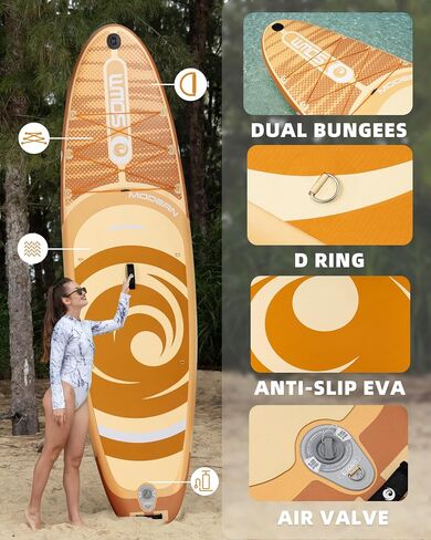 Inflatable Paddle Boards, Stand Up Paddle Board for Adults Youth of All-Round, 10'6'' x 33'' Extra Wide & No-Slip Sup for Yoga Fishing in Saudi Arabia
