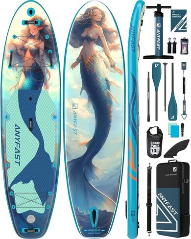 Inflatable Stand Up Paddle Boards - Extra Wide Fishing Paddleboard,Cool Design,Ultra Stable Standup SUP,15 D-Rings,5 Handles, Camera Mount,100L Backpack,10L Dry Bag, Youth/Adults in Saudi Arabia