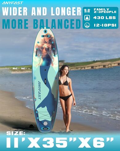 Inflatable Stand Up Paddle Boards - Extra Wide Fishing Paddleboard,Cool Design,Ultra Stable Standup SUP,15 D-Rings,5 Handles, Camera Mount,100L Backpack,10L Dry Bag, Youth/Adults in Saudi Arabia