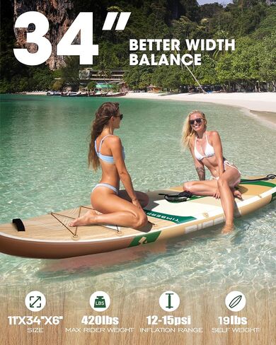 Bigfly قابلة للنفخ قابلة للوقوف Paddle Board 11 '*34 "*6" ، تفجير لوحة مجداف للبالغين ، مع زعانف قابلة للفصل ، مضخة ، مجداف عائم ، مقود السلامة ، حقيبة الظهر in Saudi Arabia