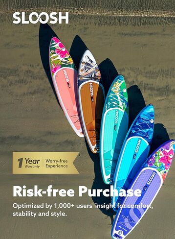 Sloosh قابلة للنفخ قابلة للوقوف Paddle Board ، لوحات مجداف قابلة للنفخ 10'6 "مع إكسسوارات متميزة ، سطح غير مقلد EVA ، مضخة حمل خفيفة للغاية ، تعرجت للشباب والبالغين in Kuwait