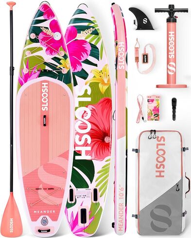 Sloosh قابلة للنفخ قابلة للوقوف Paddle Board ، لوحات مجداف قابلة للنفخ 10'6 "مع إكسسوارات متميزة ، سطح غير مقلد EVA ، مضخة حمل خفيفة للغاية ، تعرجت للشباب والبالغين in Kuwait