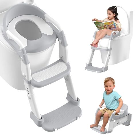 Potty Training Seat, Toddler Potty Training Toilet with Step Stool Ladder for Kids Boys Girls, 3 in 1 Foldable Toilet Seat Potty Chair with Urinals, Splash Guard, Handles, Anti-Slip Pad,Grey in Saudi Arabia