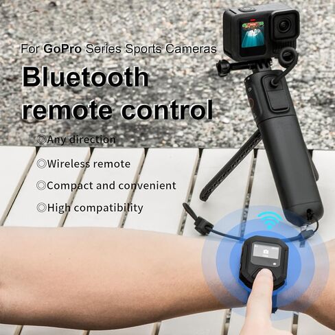 التحكم عن بعد Bluetooth لسلسلة GoPro Hero ، وحدة تحكم الكاميرا متوافقة مع Go Pro Hero 13/12/11/10/9 مع حزام المعصم من النوع C القابل لإعادة الشحن in Kuwait