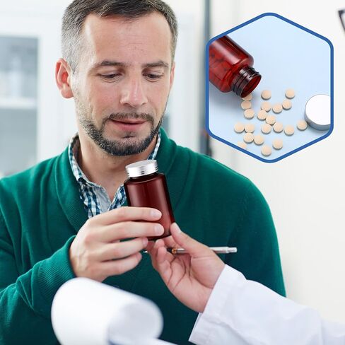 12 pcs 8oz 250 مل زجاجات كاشف العنبر الزجاجات العينة البلاستيكية الفم مع قبعات حاوية حبوب منع الحمل مقاومة للتسرب للمختبرات للسوائل والمختبر والتخزين في المنزل in Kuwait