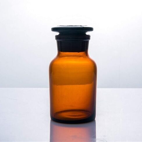 500ml Lab Amber Glass Reagent Bottle,Wide Mouth,Brown Flask With Ground Stopper in Saudi Arabia