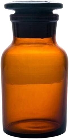 500ml Lab Amber Glass Reagent Bottle,Wide Mouth,Brown Flask With Ground Stopper in Saudi Arabia