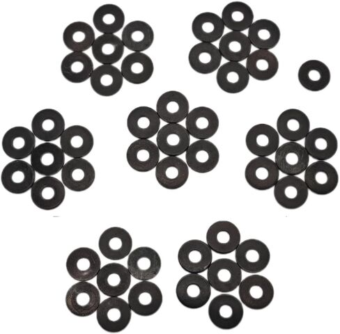 50 PCS 1/4" Washers Flat, 7/10" OD, Black Electroplated Flat Washers Made of Stainless Steel 18-8(304), Flat Washer for Decorating Parts in Kuwait