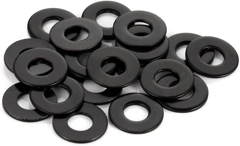 50 PCS 1/4" Washers Flat, 7/10" OD, Black Electroplated Flat Washers Made of Stainless Steel 18-8(304), Flat Washer for Decorating Parts in Kuwait
