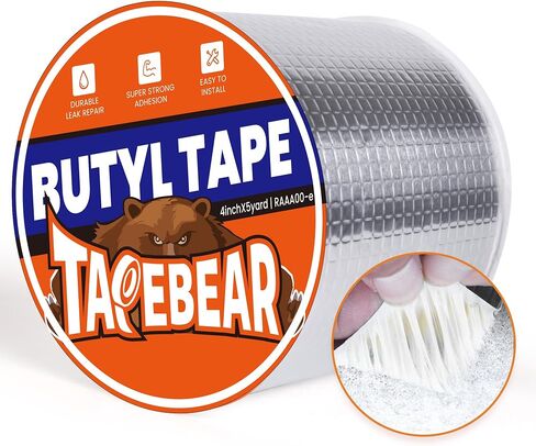 Butyl Tape 2inch x16feet, Aluminum Duct Sealing Tape Waterproof Sealant Repair Tape for RV Roof, Boat and Pipe Sealing, Glass & EDPM Roof Leak Patching in Kuwait