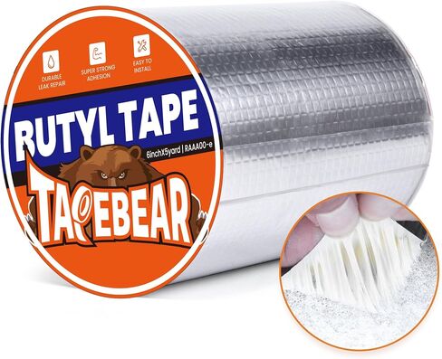 Butyl Tape 2inch x16feet, Aluminum Duct Sealing Tape Waterproof Sealant Repair Tape for RV Roof, Boat and Pipe Sealing, Glass & EDPM Roof Leak Patching in Kuwait