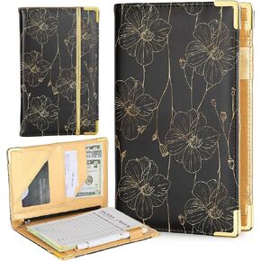 Server Books for Waitress, Cute Server Book with Zipper Pocket, PU Leather Waitress Book Serving Books with Pen Holder Fits Servers Aprons in Saudi Arabia