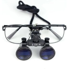 Generic 2.5X 3.5X Binocular Dental Loupe Surgery Surgical Magnifier Medical Operation Loupe (2.5X-R), Black in Saudi Arabia