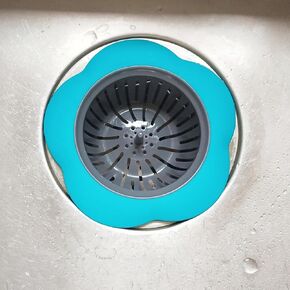 مصفاة حوض المطبخ مصفاة صب مرشح حافة واسعة 4.5 بوصة 4 لون ، مصفاة بالوعة المطبخ ، لحوض المطبخ (الأزرق) in Kuwait