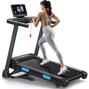 MERACH Foldable Treadmill with Incline, 7.5MPH Quiet Treadmills for Home with Double Deck Technology, 4 Silicone Shock Cushion, Heart Rate Monitoring,16.5" Wider Belt, APP in Kuwait