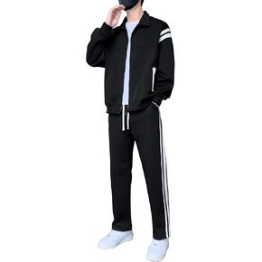 Men's two-piece sports suit Sports Sweatshirt Jogging Zipper Long Sleeve Casual Sportswear in Saudi Arabia