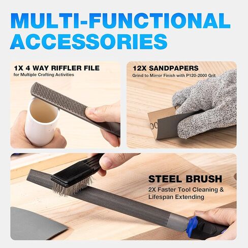 مجموعة الملفات المعدنية 32pcs ، ملفات الإبرة الصلب الماس ، Rasp Wood ، ملف Riffler من 4 طرق ، رمل ، فرشاة سلكية مع حقيبة أدوات للمعادن ، الخشب ، البلاستيك ، نحت المجوهرات ، تلميع in Kuwait