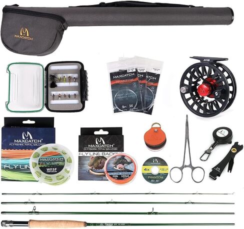 M MAXIMUMCATCH Maxcatch Premier Fly Fishing Rod and Reel Combo Complete 9' Fishing Outfit in Kuwait