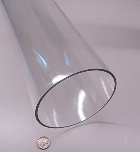 Polycarbonate Round Tube 5.00" OD x (4 3/4") 4.75" ID x 1/8" Wall x 12" (More Length Options) in Kuwait