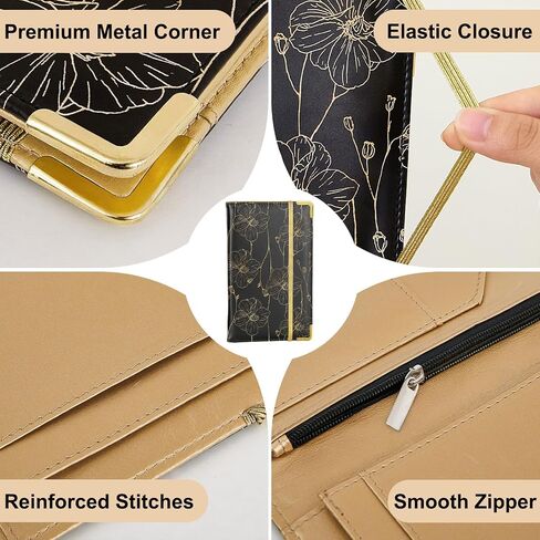 Server Books for Waitress, Cute Server Book with Zipper Pocket, PU Leather Waitress Book Serving Books with Pen Holder Fits Servers Aprons in Saudi Arabia