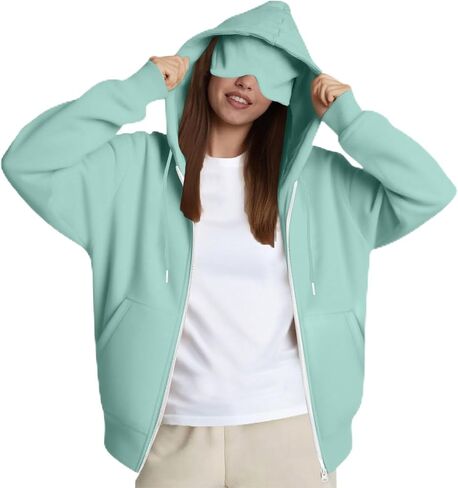 yraetenm zip up hoodie women fashion mode mode hoodie مع قناع العين السترات الصوفية المريحة مع جيوب in Kuwait