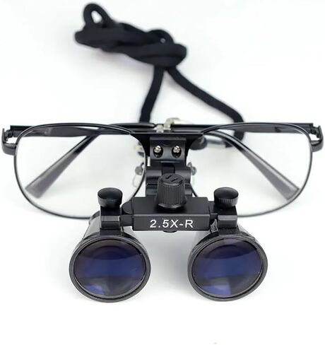 Generic 2.5X 3.5X Binocular Dental Loupe Surgery Surgical Magnifier Medical Operation Loupe (2.5X-R), Black in Saudi Arabia