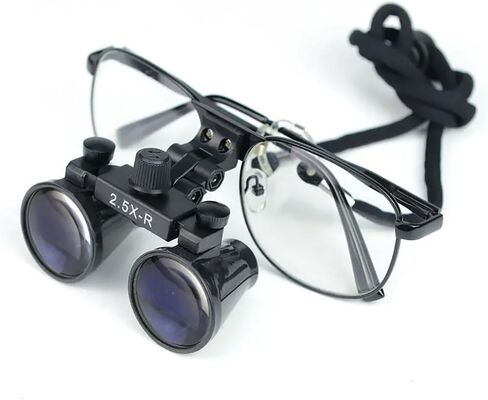 Generic 2.5X 3.5X Binocular Dental Loupe Surgery Surgical Magnifier Medical Operation Loupe (2.5X-R), Black in Saudi Arabia