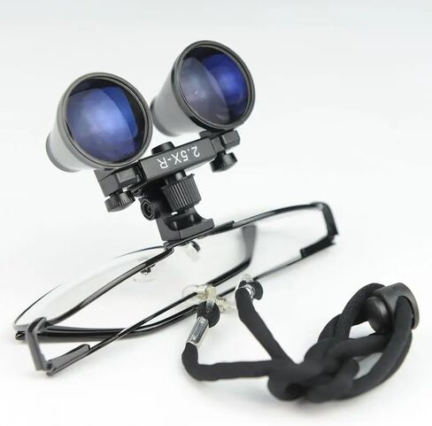 Generic 2.5X 3.5X Binocular Dental Loupe Surgery Surgical Magnifier Medical Operation Loupe (2.5X-R), Black in Saudi Arabia