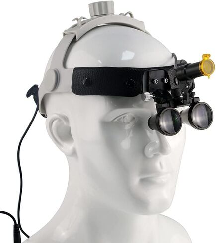 Headband 3.5X Loupes Magnifer with Optical Filter 5W LED Head Lamp Belt Clip Type Black in Saudi Arabia