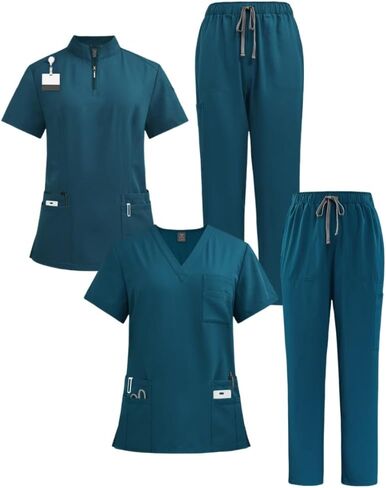2sets غير رسمي عيادة طب الأسنان عمل ملابس عمل فرك مجموعة جراحية يرتدون ملابس جراحية in Kuwait
