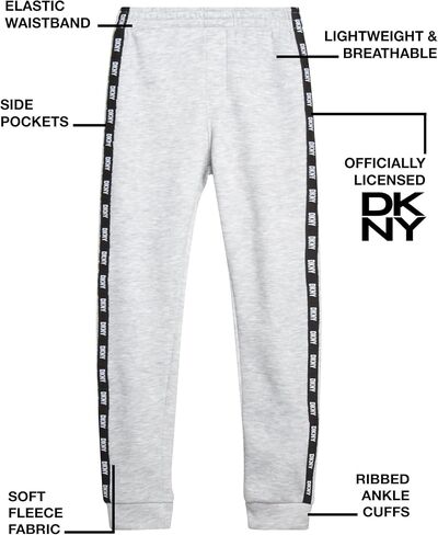 DKNY Boys Sweatpants - 4 Pack Soft Performance Fleece Boys Joggers Athletic Pants with Elastic Waist for Toddlers and Kids in Saudi Arabia