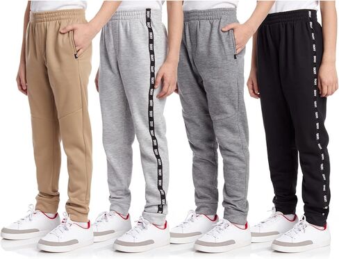 DKNY Boys Sweatpants - 4 Pack Soft Performance Fleece Boys Joggers Athletic Pants with Elastic Waist for Toddlers and Kids in Saudi Arabia
