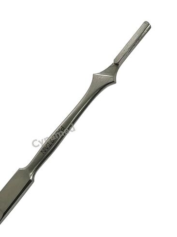 2 Pack - Scalpel Handle #7 Straight + #7 Bent - Slim Handle - for Use with Blades #10, #11, #12 or #15 - German Stainless Steel in Kuwait