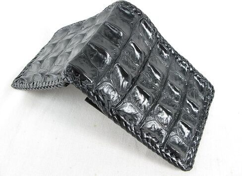 Genuine Crocodile Alligator Backbone Skin Handmade Bifold Wallet (Tan Brown) in Kuwait