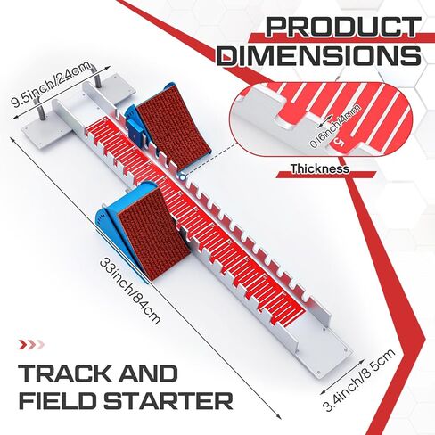 Multi Function Lightning Starting Block 6 Angle Sprinter Pedals Adjustable Track and Field Accessories 33 Inch Running Blocks for Cinder Track Plastic Runway Athletes Runners, Red in Saudi Arabia