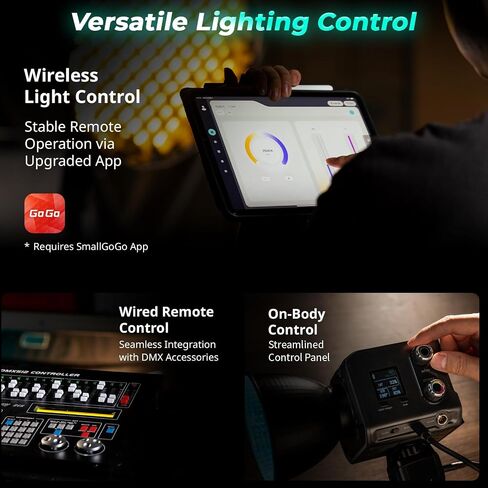SmallRig RC 100C RGBWW LED Video Light, with App Control, 100W Mini COB Continuous Output Lighting, Handheld Spotlight 2700-10000K/CRI 96+/TLCI 98+/12 Effects, 11000Lux/1m, Lite Version White, 5340 in Saudi Arabia