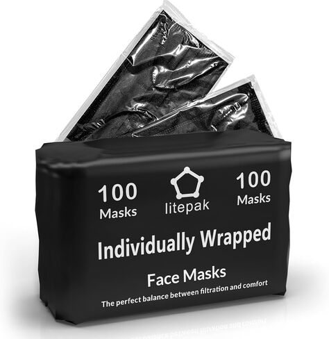 100pcs Premium Individually Wrapped Disposable Face Mask Premium Comfort Earloops Nose Wire in Kuwait