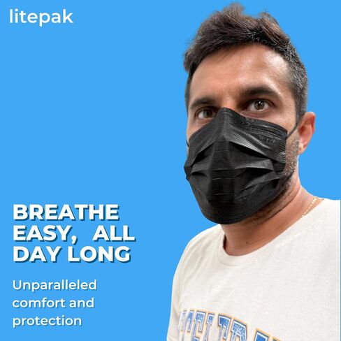 100pcs Premium Individually Wrapped Disposable Face Mask Premium Comfort Earloops Nose Wire in Kuwait