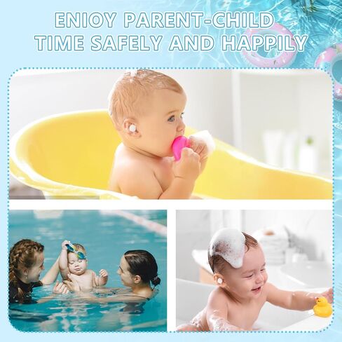 60pcs Waterproof Baby Ear Covers for Bath,Disposable Ear Patches,Waterproof Ear Stickers with Ear Plugs,Baby Ear Protection for Bathing Swimming Shower Surfing Snorkeling and Other Water Sports in Saudi Arabia