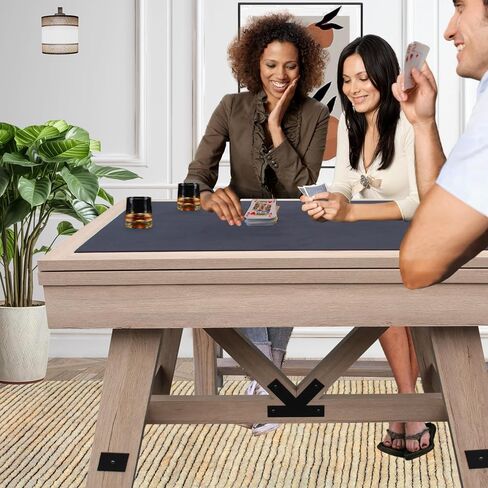 54" Bumper Pool Table for Adults and Kids Game Room, Comes with 2 48-in Cues, 10 Balls, and More, Sturdily Built (Rustic Oak) in Kuwait