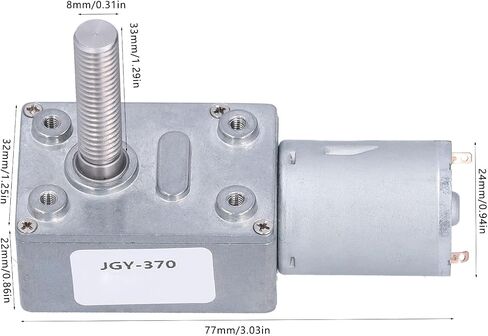 JGY-370 Industrial Drive Motor M8 Threaded Shaft Low Speed Motor Self-Locking Motor(DC12V 10RPM),Geared Motor in Saudi Arabia