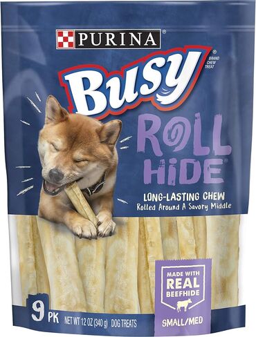 Purina Busy Rawhide Small/Medium Breed Dog Bones, Rollhide - (Pack of 12) 3 ct. Pouches in Saudi Arabia