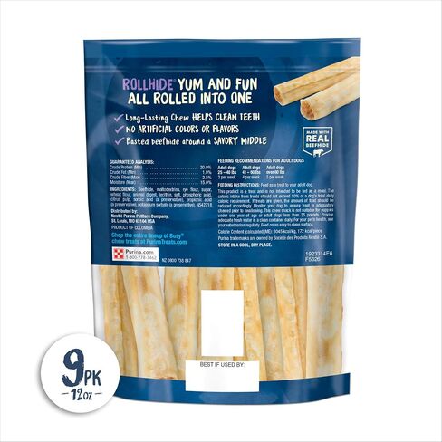 Purina Busy Rawhide Small/Medium Breed Dog Bones, Rollhide - (Pack of 12) 3 ct. Pouches in Saudi Arabia