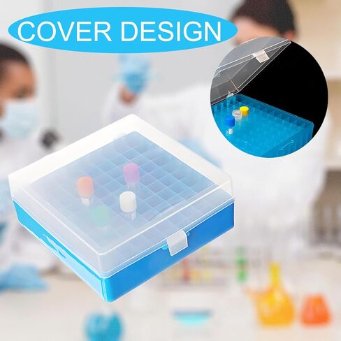 100 صناديق البولي بروبيلين المبردة ، غطاء المقفل المفاجئ ، 5 ألوان ، يناسب قوارير أنابيب microcentrifuge 1.5-2.0 (حزمة 6) in Kuwait