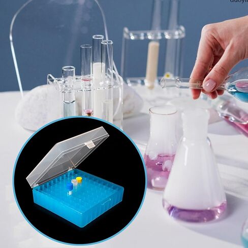 100 صناديق البولي بروبيلين المبردة ، غطاء المقفل المفاجئ ، 5 ألوان ، يناسب قوارير أنابيب microcentrifuge 1.5-2.0 (حزمة 6) in Kuwait