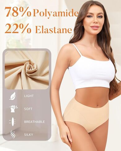 LEVAO Womens High Waist Seamless Underwear Full Coverage Breifs No Show Ladies Panties 6 Pack S-XXL in Saudi Arabia