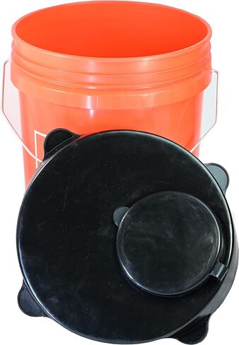 Skywin Storage Lid with Easy Pour Spout for Bucket - Grey Rubber Lid for Wood Pellet Storage Containers, Bird Seed Container, Lump Charcoal Storage (Exclude Bucket) in Saudi Arabia